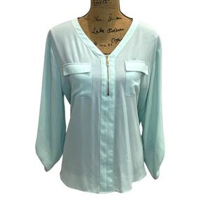 Cato Sheer Zipper Blouse